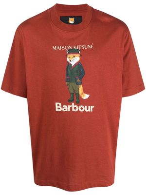 Barbour logo-print cotton T-shirt - Red