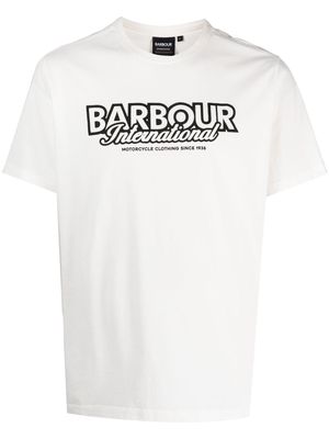 Barbour logo-print short-sleeved cotton T-shirt - White