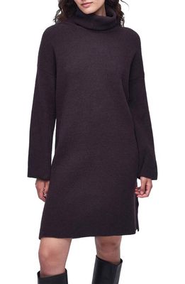 Barbour Long Sleeve Cotton Blend Turtleneck Sweater Dress in Coffee Bean