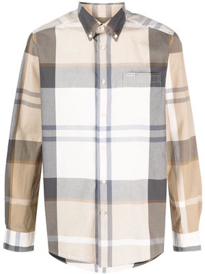 Barbour long-sleeve plaid cotton shirt - Neutrals