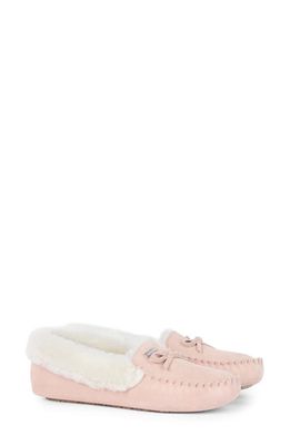 Barbour Maggie Genuine Shearling Slipper in Pink Suede