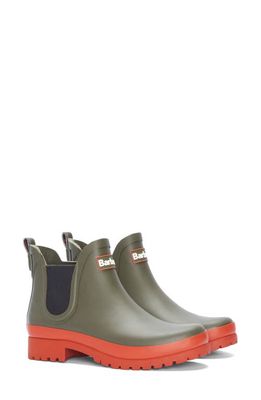 Barbour Mallow Wellington Chelsea Boot in Olive/Spiced Pumpkin