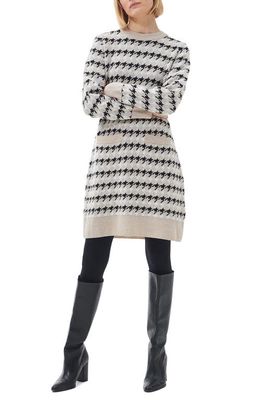 Barbour Marie Houndstooth Jacquard Long Sleeve Sweater Dress in Multi