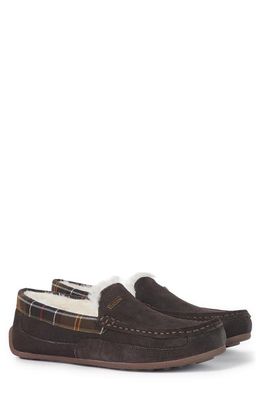 Barbour Martin Faux Shearling Slipper in Brown