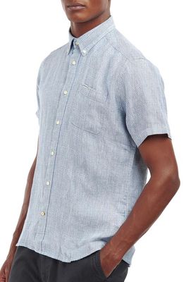 Barbour Marwood Tailored Fit Short Sleeve Button-Down Shirt in Chambray