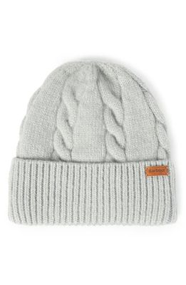 Barbour Meadow Cable Knit Beanie in Light Grey