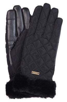 Barbour Norwood Mixed Media Gloves in Black