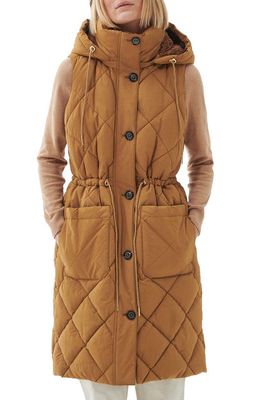 Barbour Orinsay Quilted Hooded Vest in Fawn/Ancient