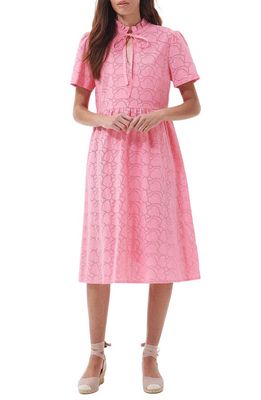 Barbour Palmetto Broderie Anglaise Cotton Dress in Hibiscus