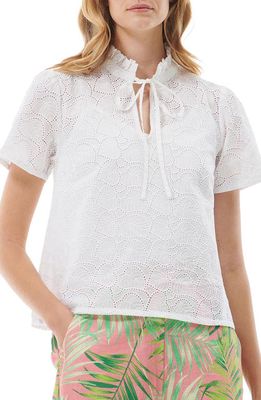 Barbour Palmetto Eyelet Embroidered Top in White