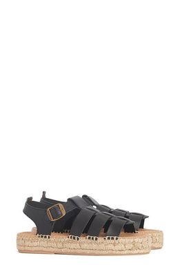 Barbour Paloma Espadrille Platform Fisherman Sandal in Black