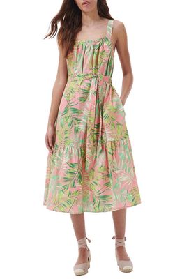 Barbour Papyrus Palm Print Cotton Sundress in Multi Pink