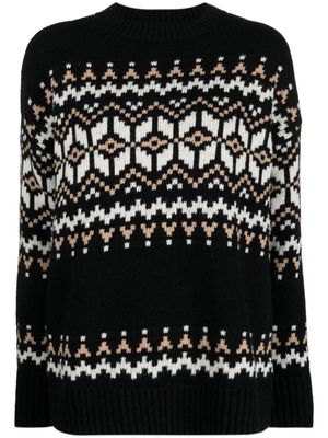 Barbour patterned intarsia-knit jumper - Black