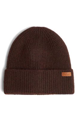 Barbour Pendle Cuff Beanie in Chocolate