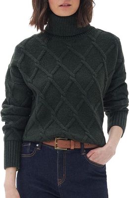 Barbour Perch Wool Blend Turtleneck Sweater in Olive
