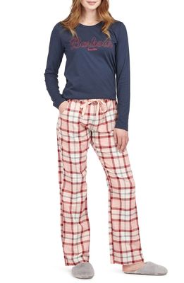 Barbour Phoebe Long Sleeve Pajamas in Red/Pink Tartan