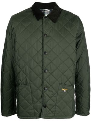 Barbour quilted-design logo-embroidered jacket - Green