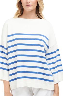 Barbour Renfew Stripe Cotton Sweater in Calico/Bluebell