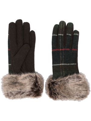 Barbour Ridley check-pattern gloves - Green