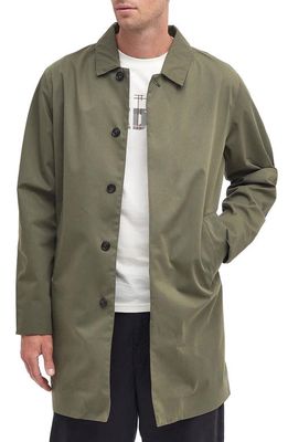 Barbour Rokig Waterproof Long Coat in Dusty Olive/Glenmoor