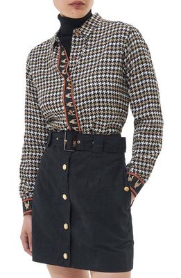 Barbour Ryhope Houndstooth Check Shirt in Brown Multi