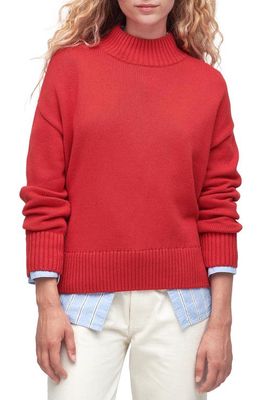 Barbour Sandy Funnel Neck Shaker Stitch Sweater in Blaze Red