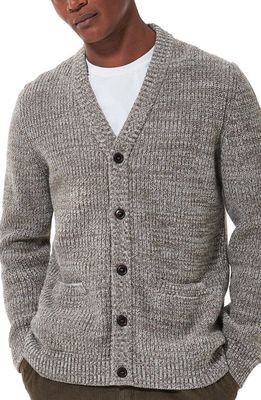 Barbour Sid Wool & Cotton Cardigan in Stone Marl