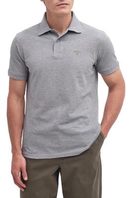 Barbour Sports Solid Cotton Piqué Polo in Grey Marl
