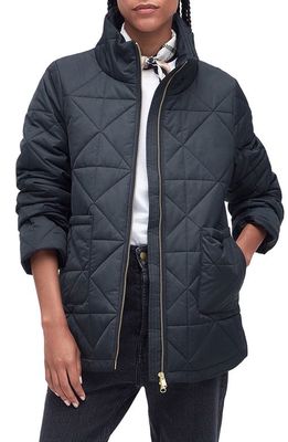Barbour Stella Quilted Coat in Black/Muted
