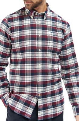 Barbour Stonewell Tailored Fit Plaid Cotton Button-Down Shirt in Port