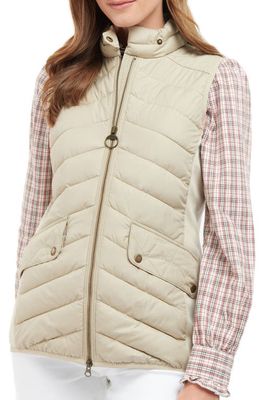 Barbour Stretch Cavalry Quilted Vest in Light Sand/Light Sand Marl