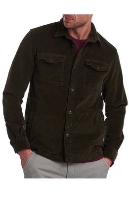 Barbour Stretch Corduroy Shirt Jacket in Olive