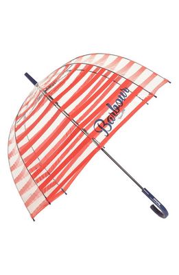 Barbour Stripe Bubble Umbrella in Red/Navy