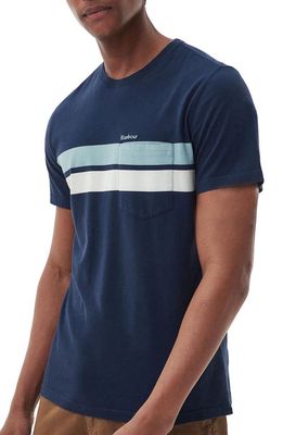 Barbour Tindale Stripe Pocket T-Shirt in Navy