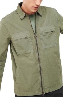 Barbour Tollgate Cotton Overshirt in Agave Green