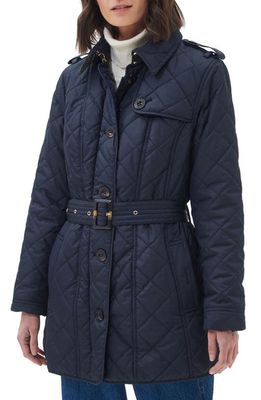 Barbour Tummel Belted Quilted Jacket in Dark Navy/Classic