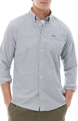 Barbour Turner Microcheck Button-Down Shirt in Navy