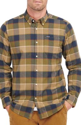 Barbour Valley Tailored Fit Check Button-Up Shirt in Stone