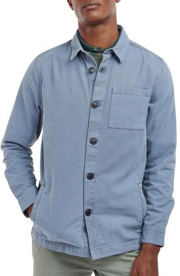 Barbour Washed Button-Up Overshirt in Washed Blue