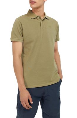 Barbour Washed Sports Piqué Polo in Bleached Olive