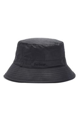 Barbour Waxed Cotton Bucket Hat in Black