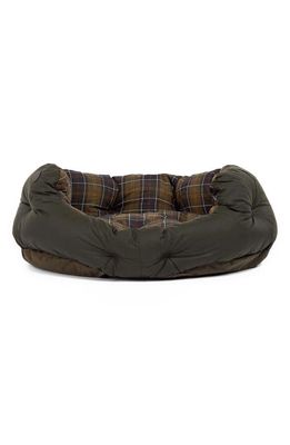 Barbour Waxed Cotton Dog Bed in Classic Tartan/Olive
