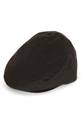 Barbour Waxed Cotton Driving Cap in Olive