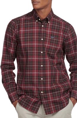 Barbour Wetheram Tailored Fit Button-Down Shirt in Winter Red