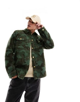 Barbour x ASOS exclusive fleece overshirt in camo-Green