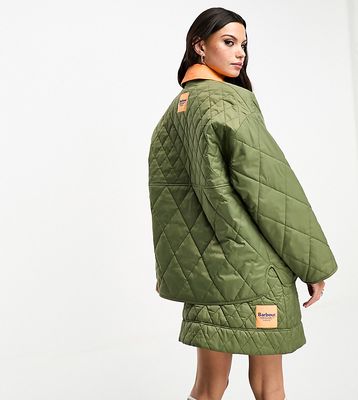 Barbour x ASOS exclusive quilted jacket in olive-Green