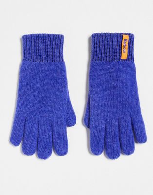 Barbour x ASOS exclusive unisex knitted gloves in blue