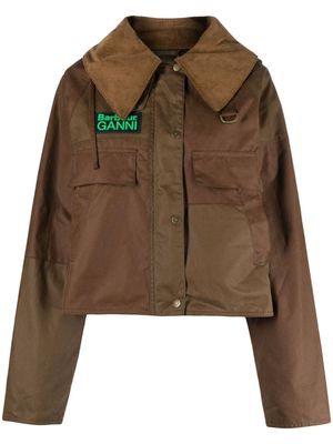 Barbour x Ganni corduroy-collar jacket - Brown