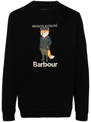 Barbour x Maison Kitsuné Beaufort Fox cotton sweatshirt - Black
