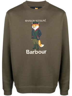 Barbour x Maison Kitsuné Beaufort Fox cotton sweatshirt - Green